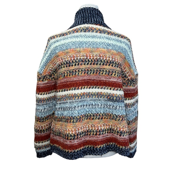 Knitted & Knotted Anthro beautiful multicolor open front sweater cardigan small - Picture 7 of 11